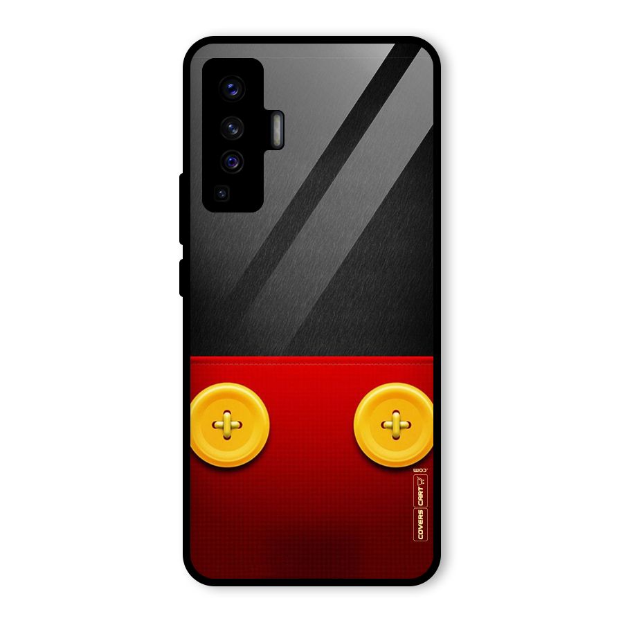 Yellow Button Glass Back Case for Vivo X50