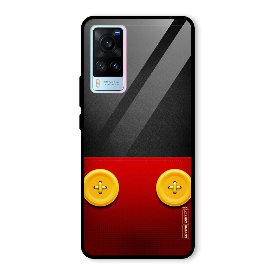 Yellow Button Glass Back Case for Vivo X60