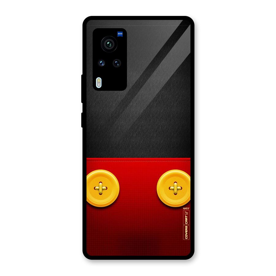 Yellow Button Glass Back Case for Vivo X60 Pro