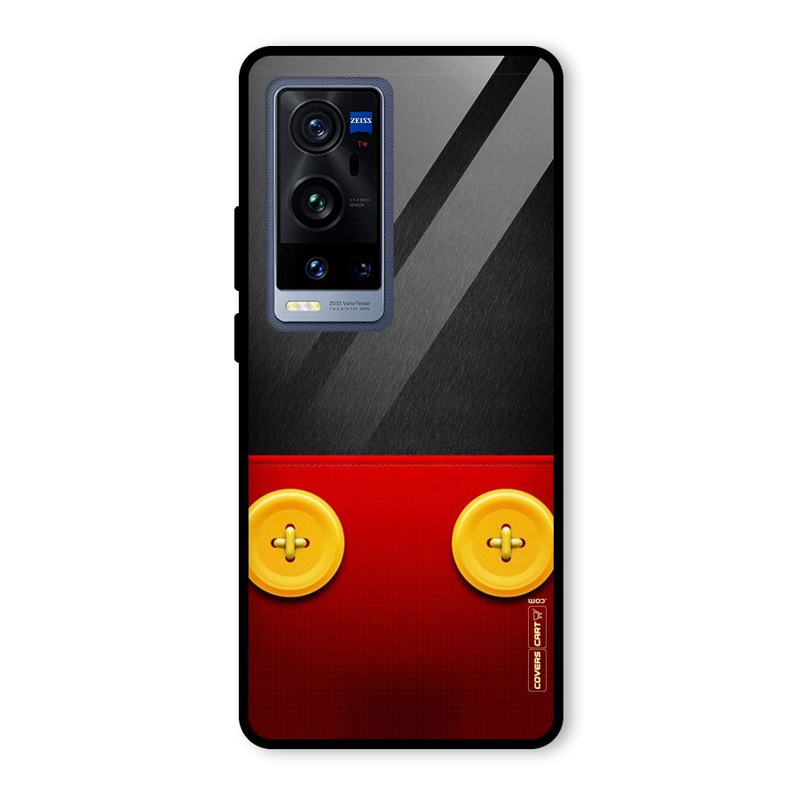 Yellow Button Glass Back Case for Vivo X60 Pro Plus