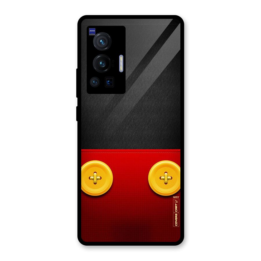 Yellow Button Glass Back Case for Vivo X70 Pro