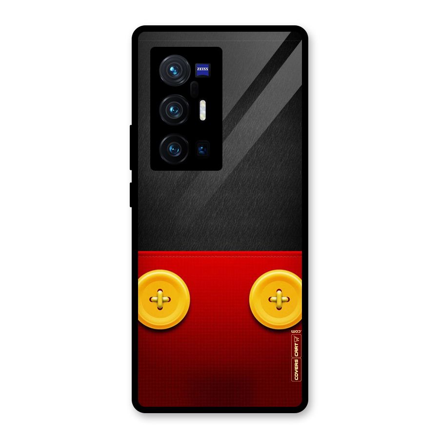 Yellow Button Glass Back Case for Vivo X70 Pro Plus