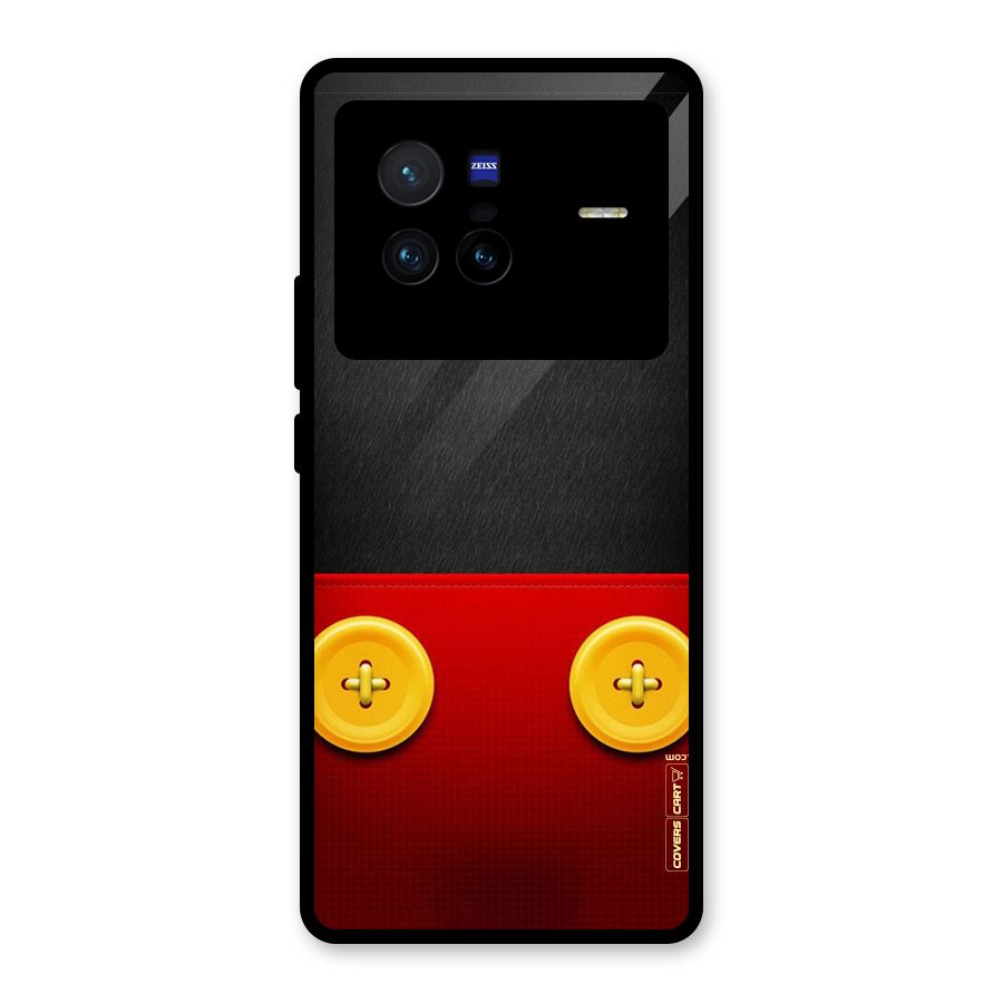 Yellow Button Glass Back Case for Vivo X80