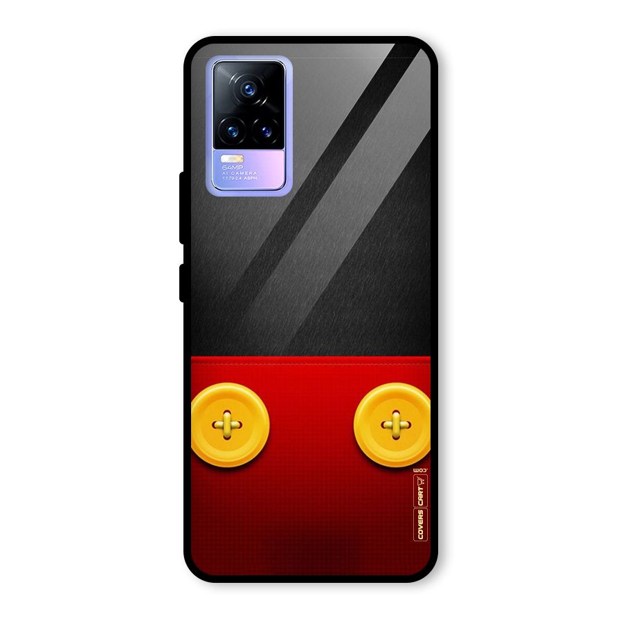 Yellow Button Glass Back Case for Vivo Y73