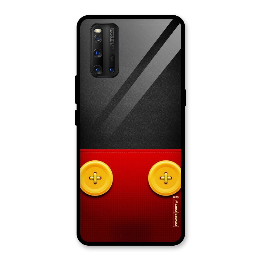 Yellow Button Glass Back Case for Vivo iQOO 3