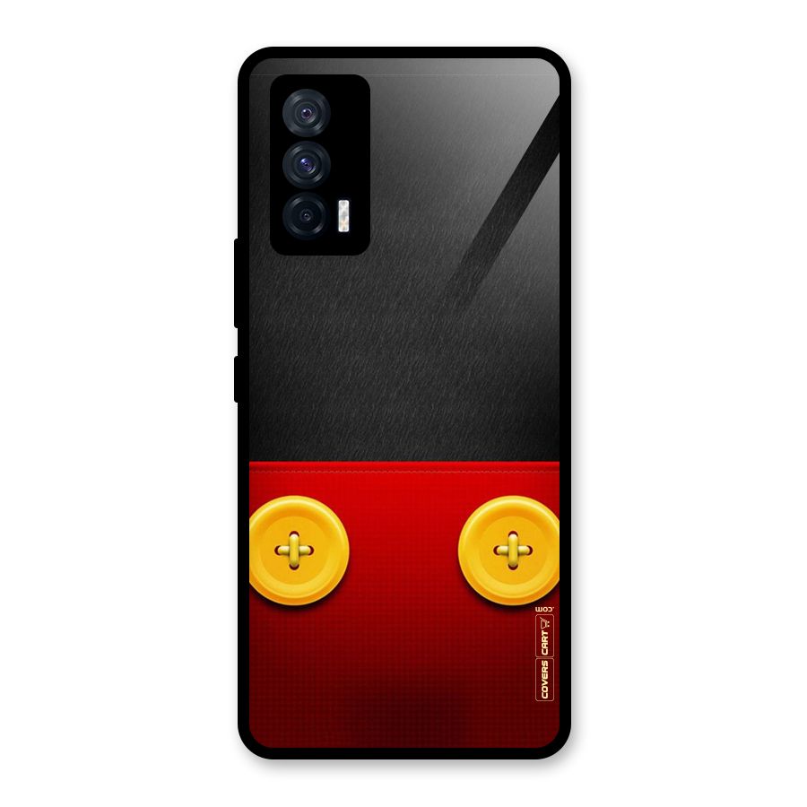 Yellow Button Glass Back Case for Vivo iQOO 7 5G