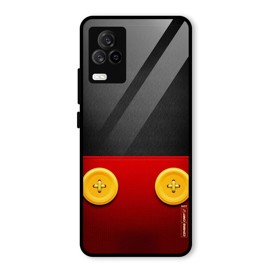 Yellow Button Glass Back Case for Vivo iQOO 7 Legend 5G