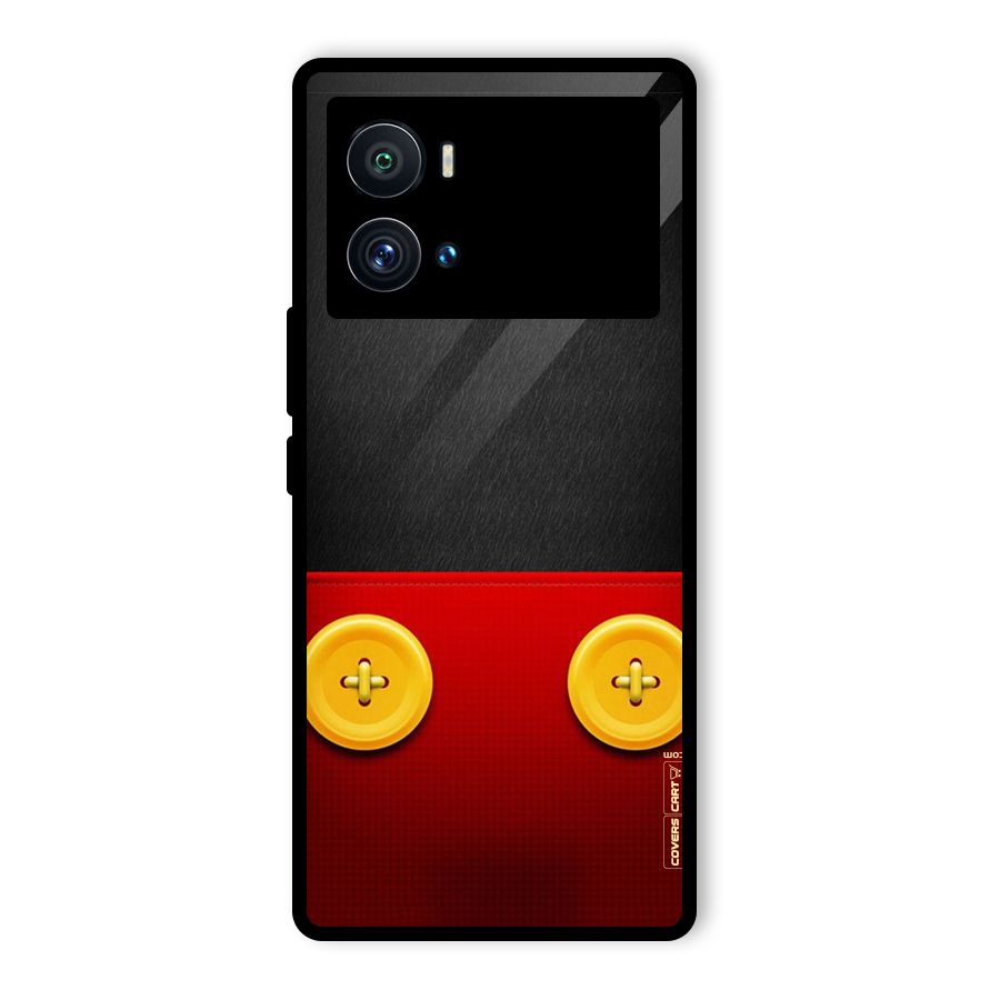 Yellow Button Glass Back Case for Vivo iQOO 9 Pro