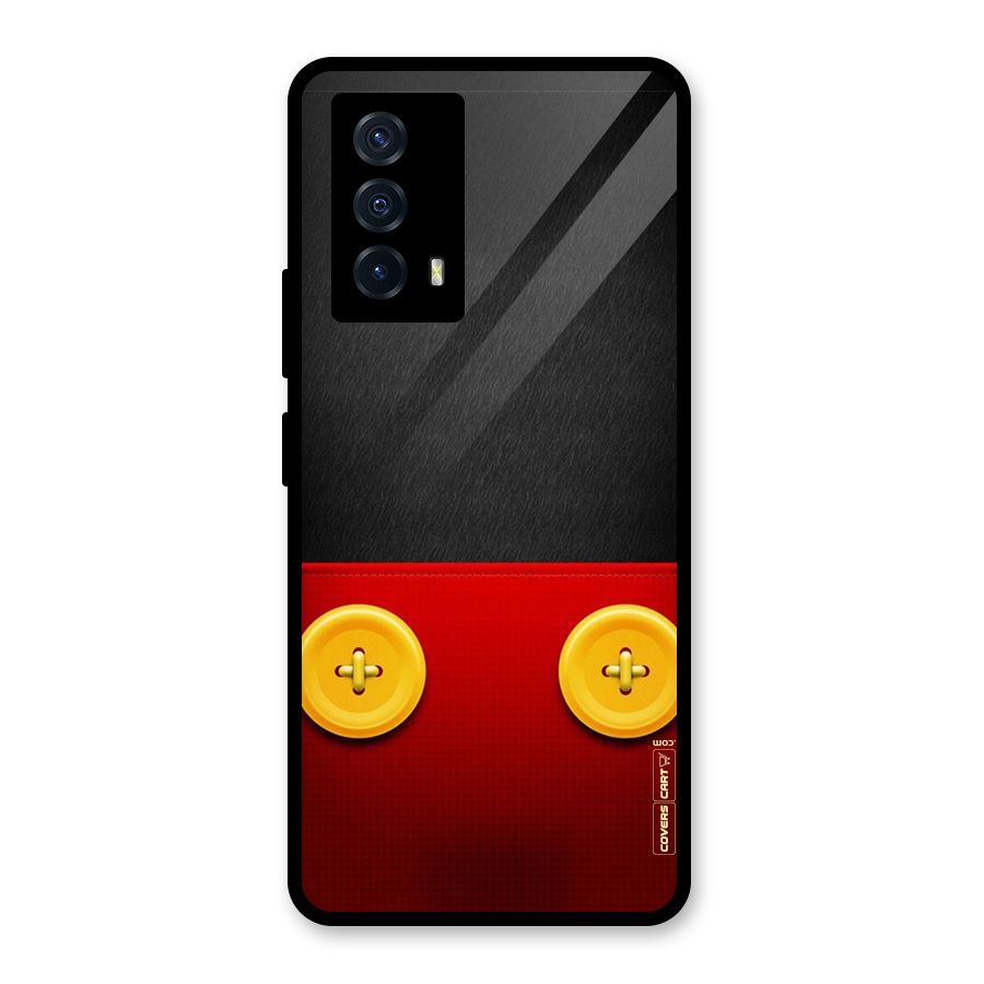 Yellow Button Glass Back Case for Vivo iQOO Z5