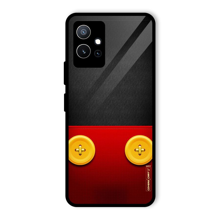 Yellow Button Glass Back Case for Vivo iQOO Z6