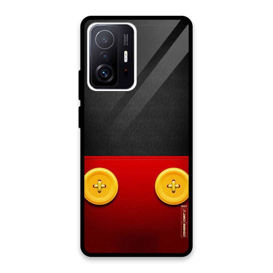 Yellow Button Glass Back Case for Xiaomi 11T Pro