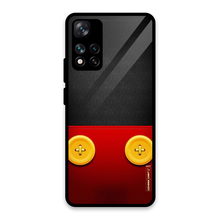 Yellow Button Glass Back Case for Xiaomi 11i HyperCharge 5G