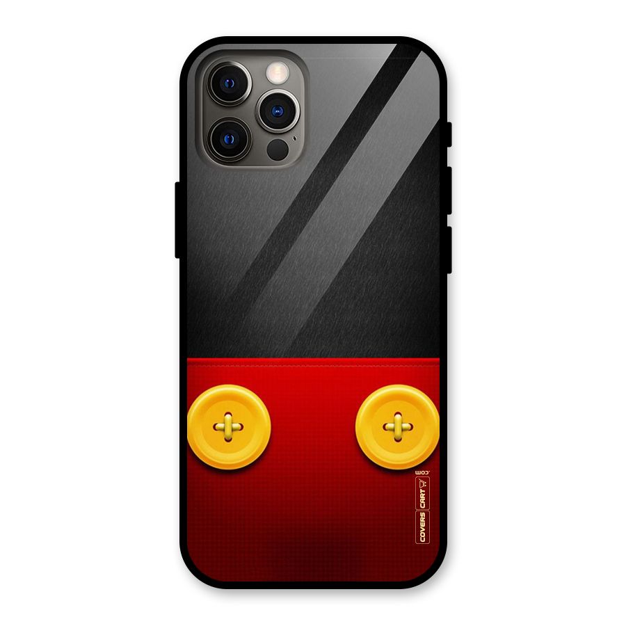 Yellow Button Glass Back Case for iPhone 12 Pro