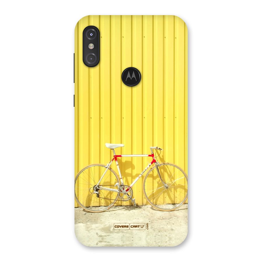 Yellow Cycle Classic Back Case for Motorola One Power