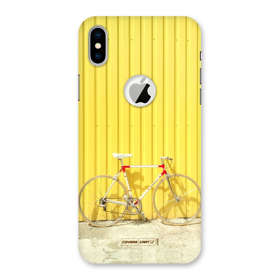 Yellow Cycle Classic Back Case for iPhone XS Logo Cut