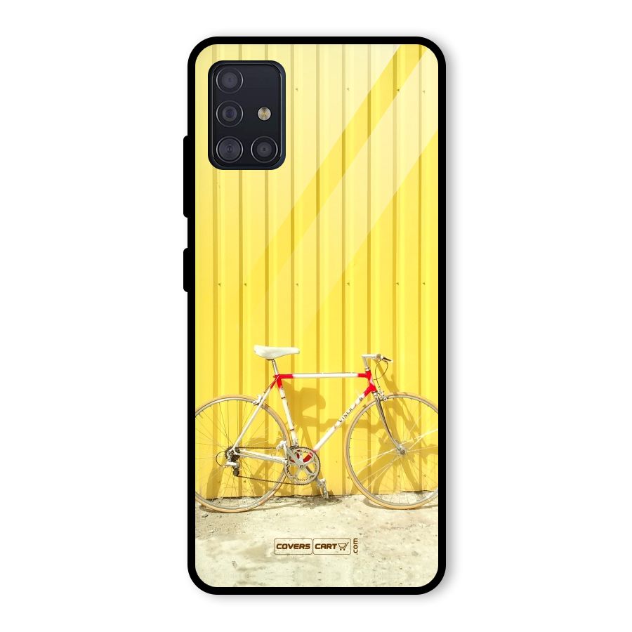 Yellow Cycle Classic Glass Back Case for Galaxy A51