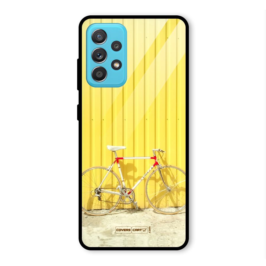 Yellow Cycle Classic Glass Back Case for Galaxy A52