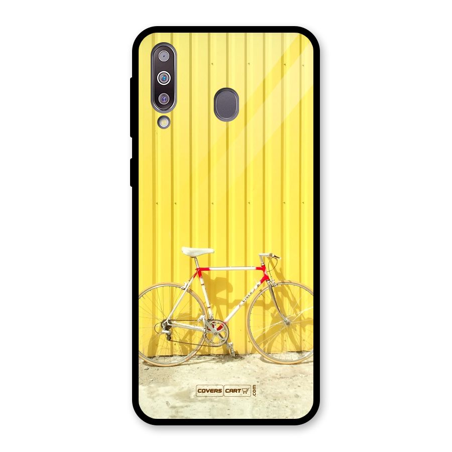 Yellow Cycle Classic Glass Back Case for Galaxy M30