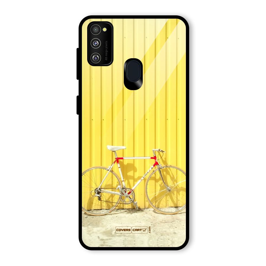 Yellow Cycle Classic Glass Back Case for Galaxy M30s