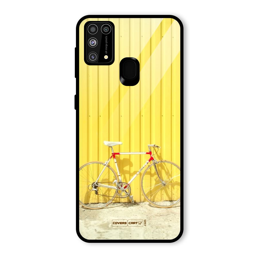 Yellow Cycle Classic Glass Back Case for Galaxy M31