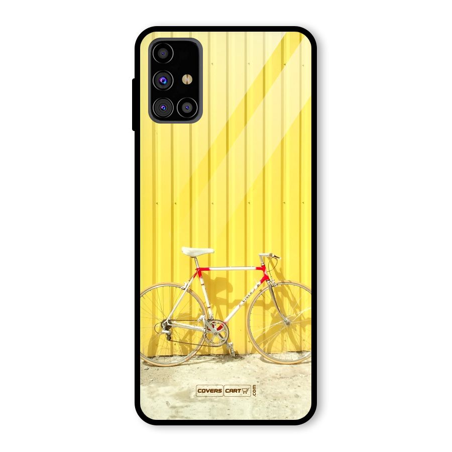 Yellow Cycle Classic Glass Back Case for Galaxy M31s