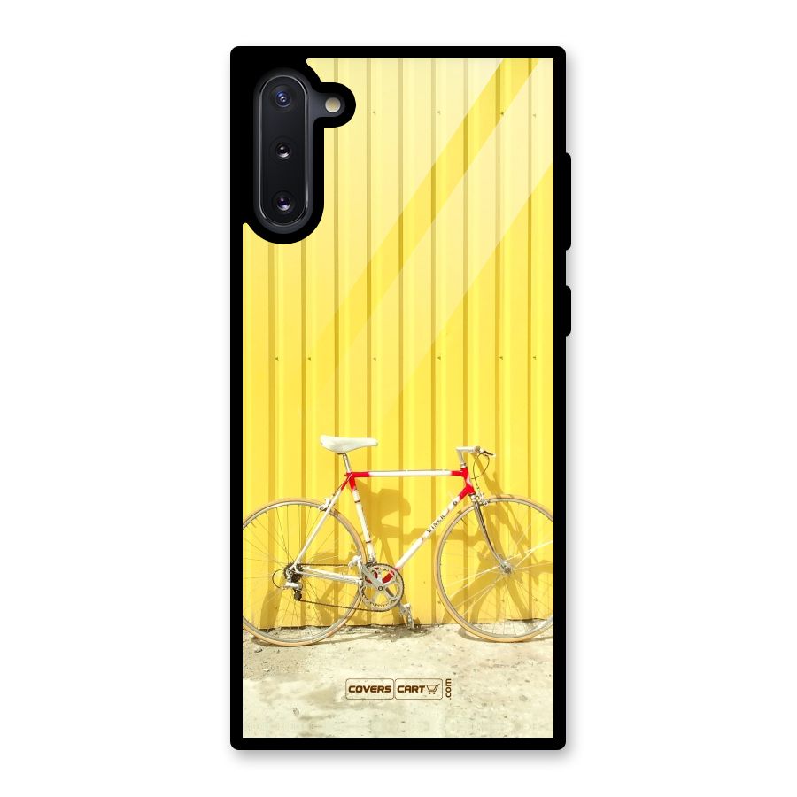 Yellow Cycle Classic Glass Back Case for Galaxy Note 10