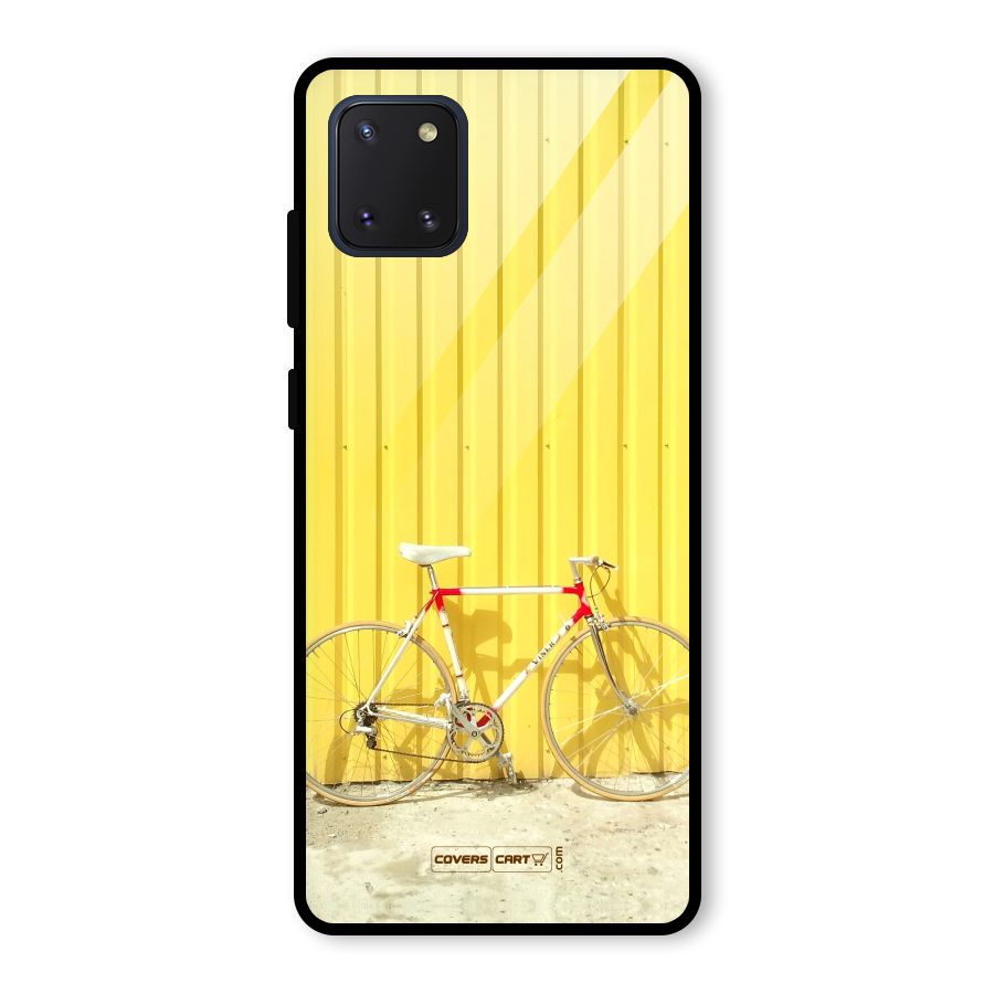 Yellow Cycle Classic Glass Back Case for Galaxy Note 10 Lite