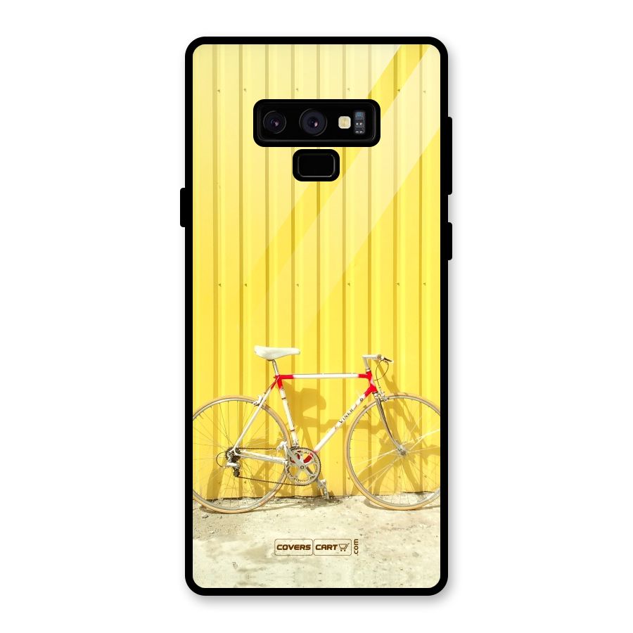 Yellow Cycle Classic Glass Back Case for Galaxy Note 9