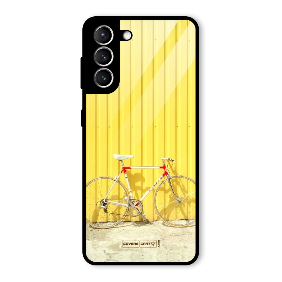 Yellow Cycle Classic Glass Back Case for Galaxy S21 5G