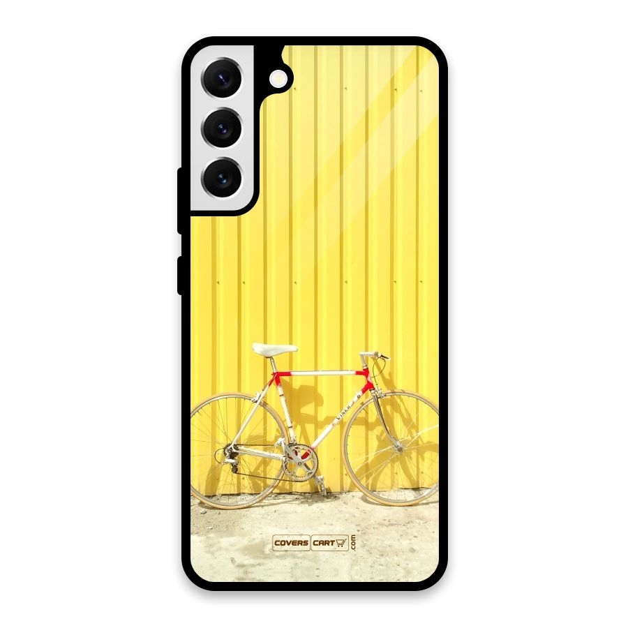 Yellow Cycle Classic Glass Back Case for Galaxy S22 Plus 5G
