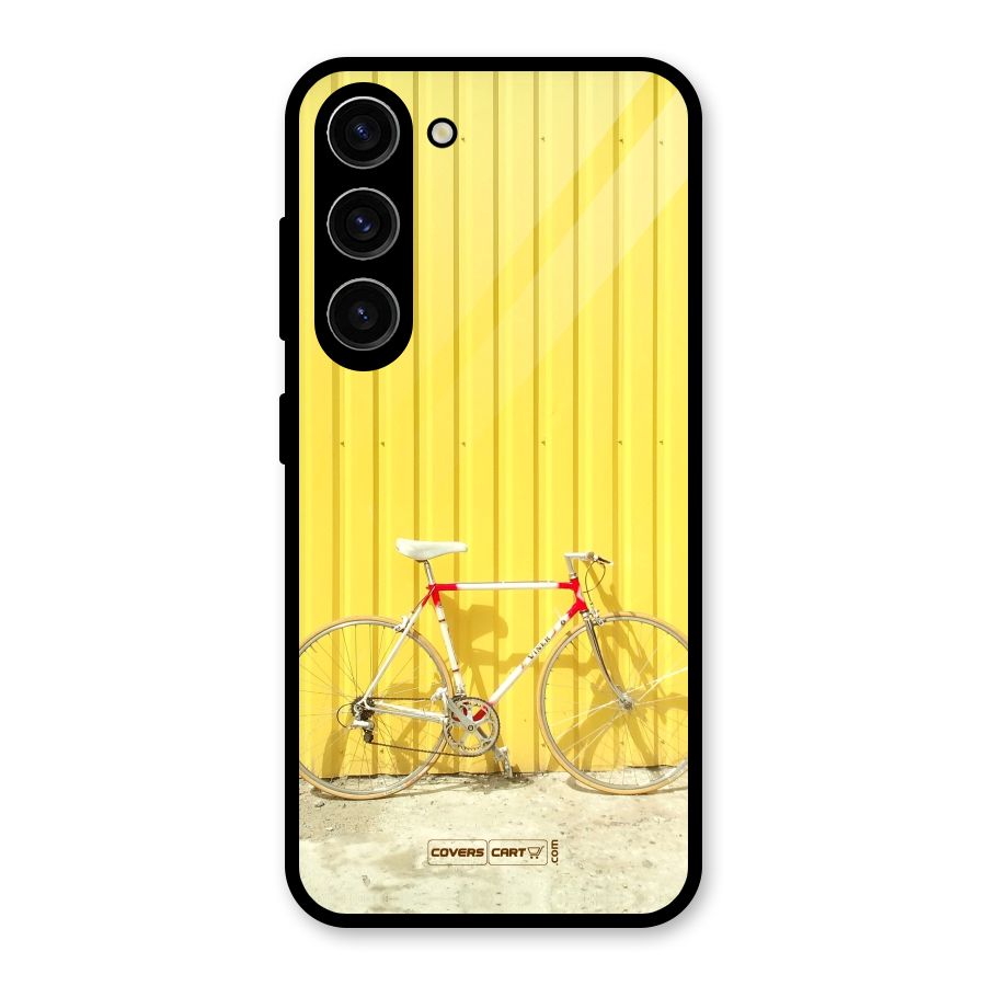 Yellow Cycle Classic Glass Back Case for Galaxy S23