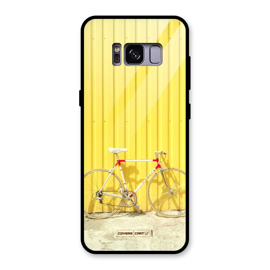 Yellow Cycle Classic Glass Back Case for Galaxy S8