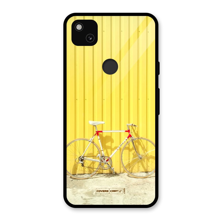 Yellow Cycle Classic Glass Back Case for Google Pixel 4a