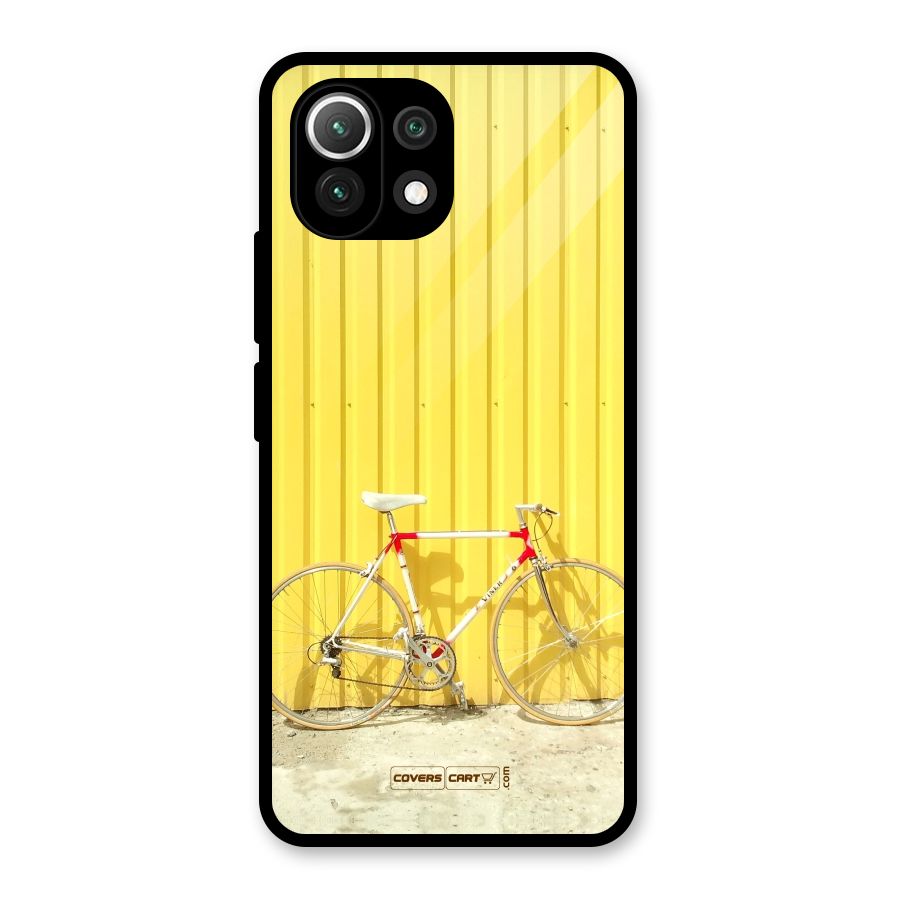 Yellow Cycle Classic Glass Back Case for Mi 11 Lite