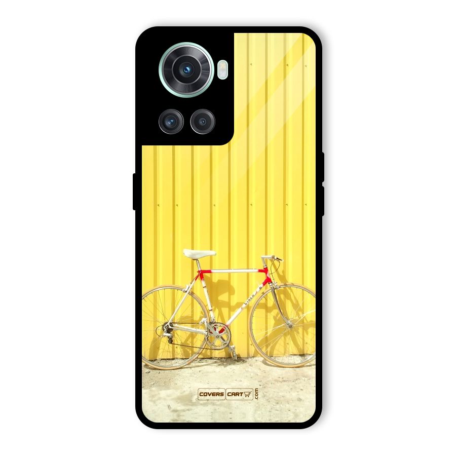 Yellow Cycle Classic Glass Back Case for OnePlus 10R