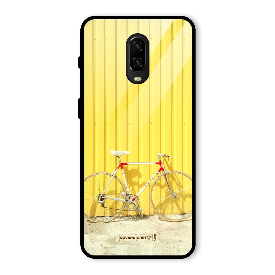 Yellow Cycle Classic Glass Back Case for OnePlus 6T