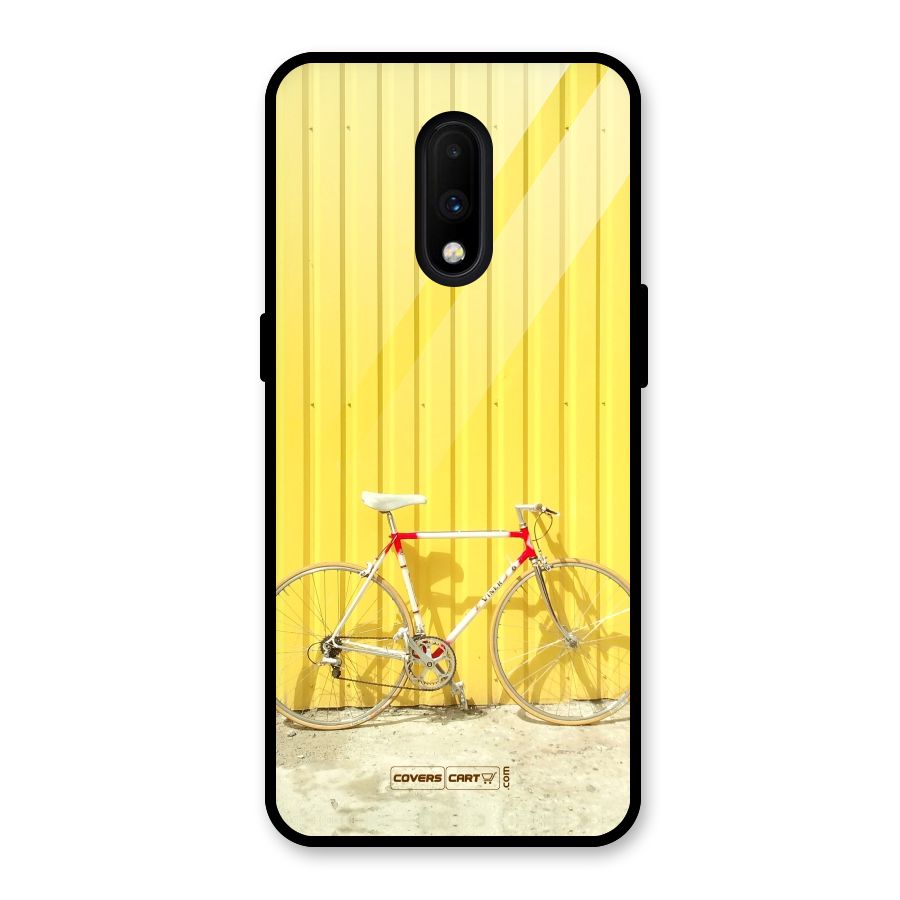 Yellow Cycle Classic Glass Back Case for OnePlus 7