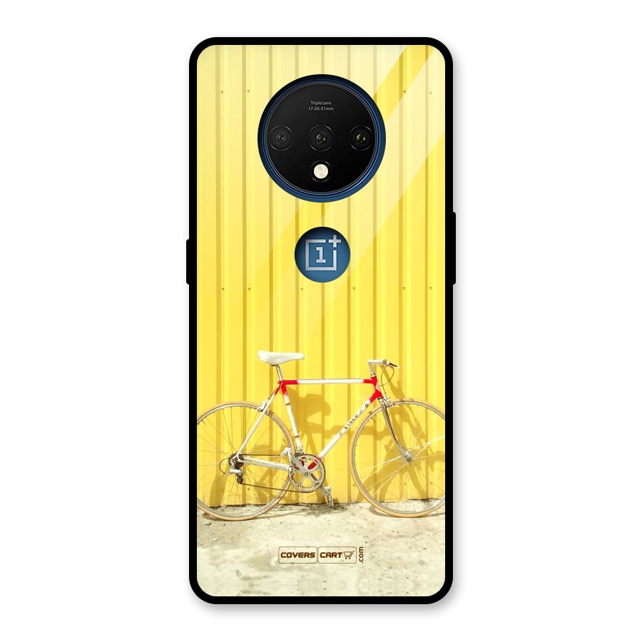 Yellow Cycle Classic Glass Back Case for OnePlus 7T