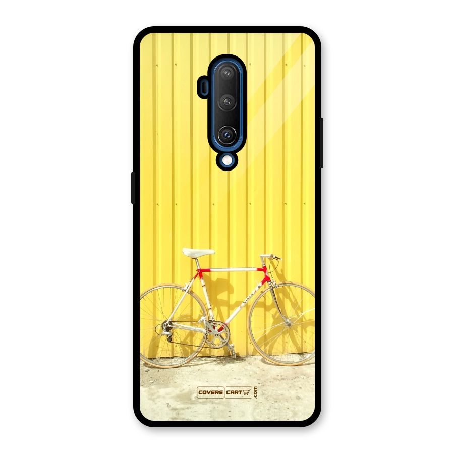 Yellow Cycle Classic Glass Back Case for OnePlus 7T Pro
