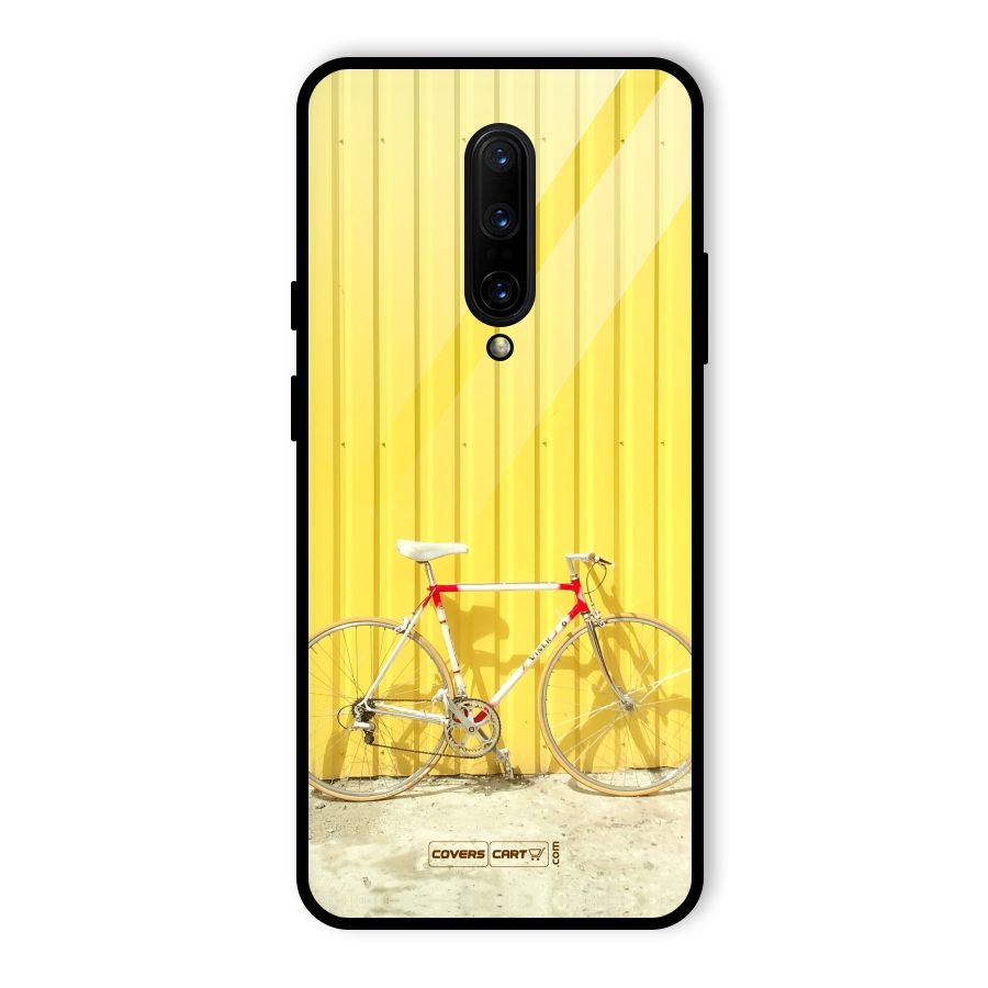 Yellow Cycle Classic Glass Back Case for OnePlus 7 Pro