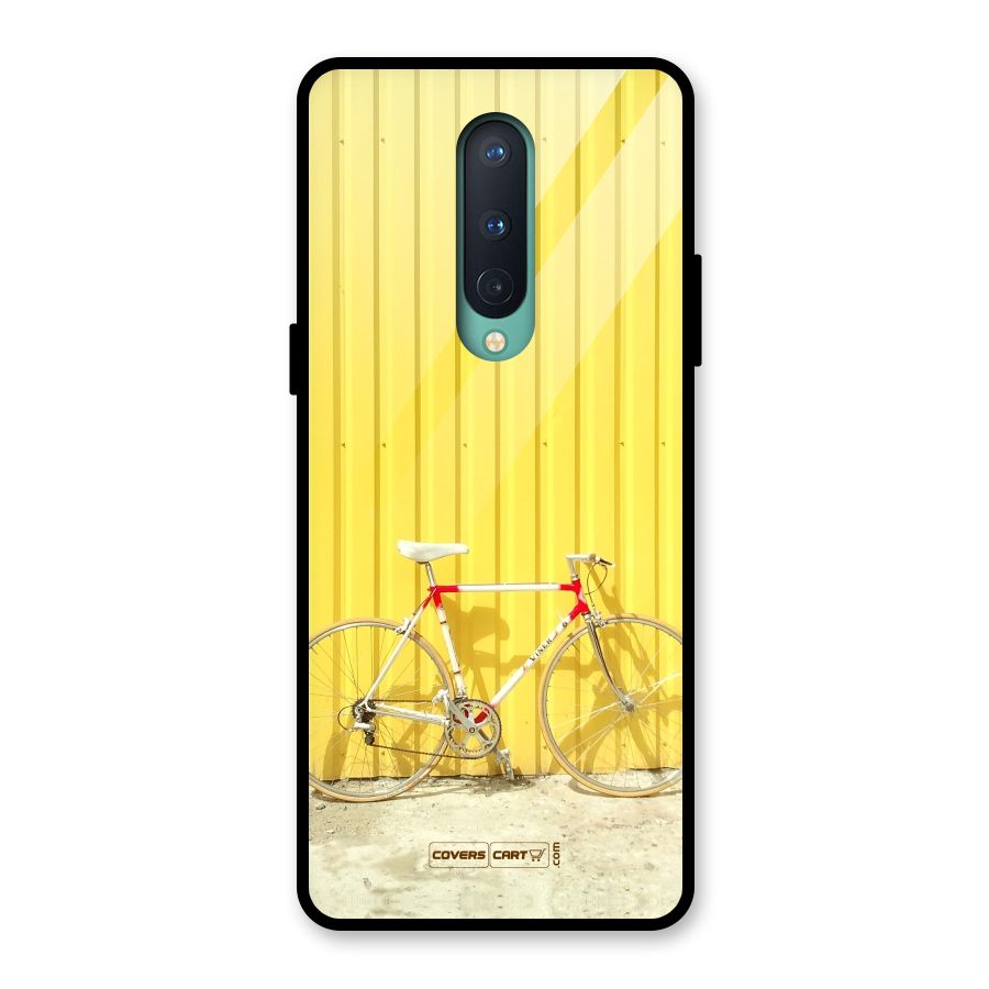 Yellow Cycle Classic Glass Back Case for OnePlus 8