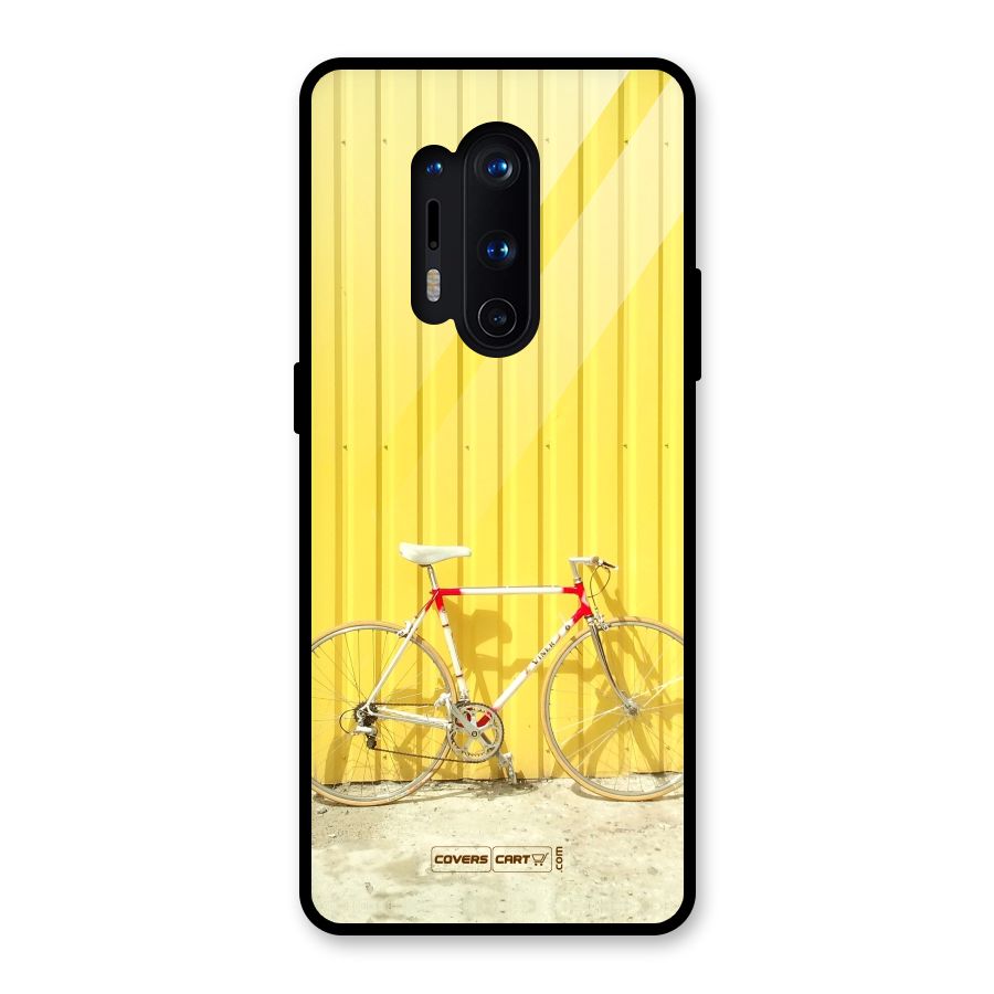 Yellow Cycle Classic Glass Back Case for OnePlus 8 Pro