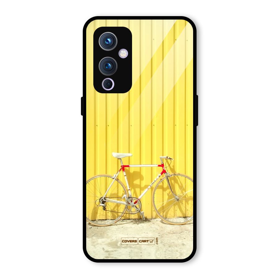 Yellow Cycle Classic Glass Back Case for OnePlus 9