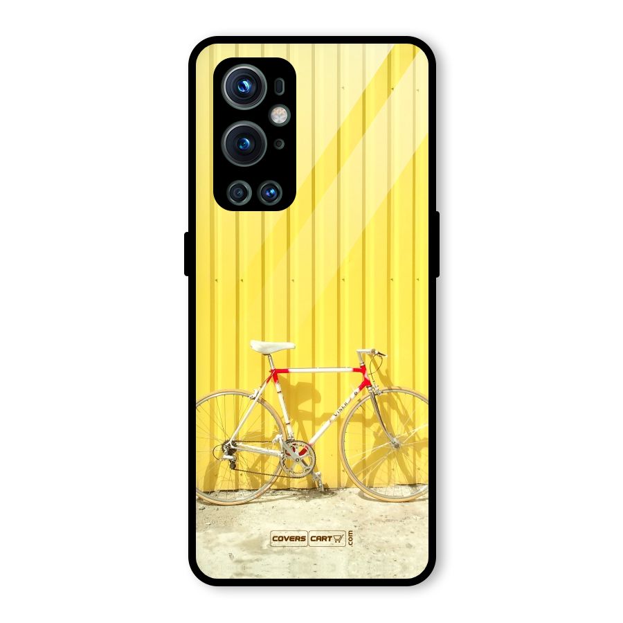 Yellow Cycle Classic Glass Back Case for OnePlus 9 Pro