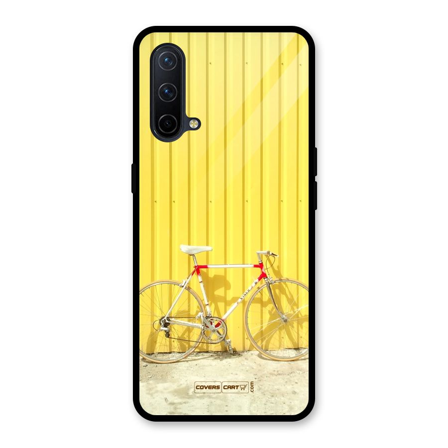 Yellow Cycle Classic Glass Back Case for OnePlus Nord CE 5G