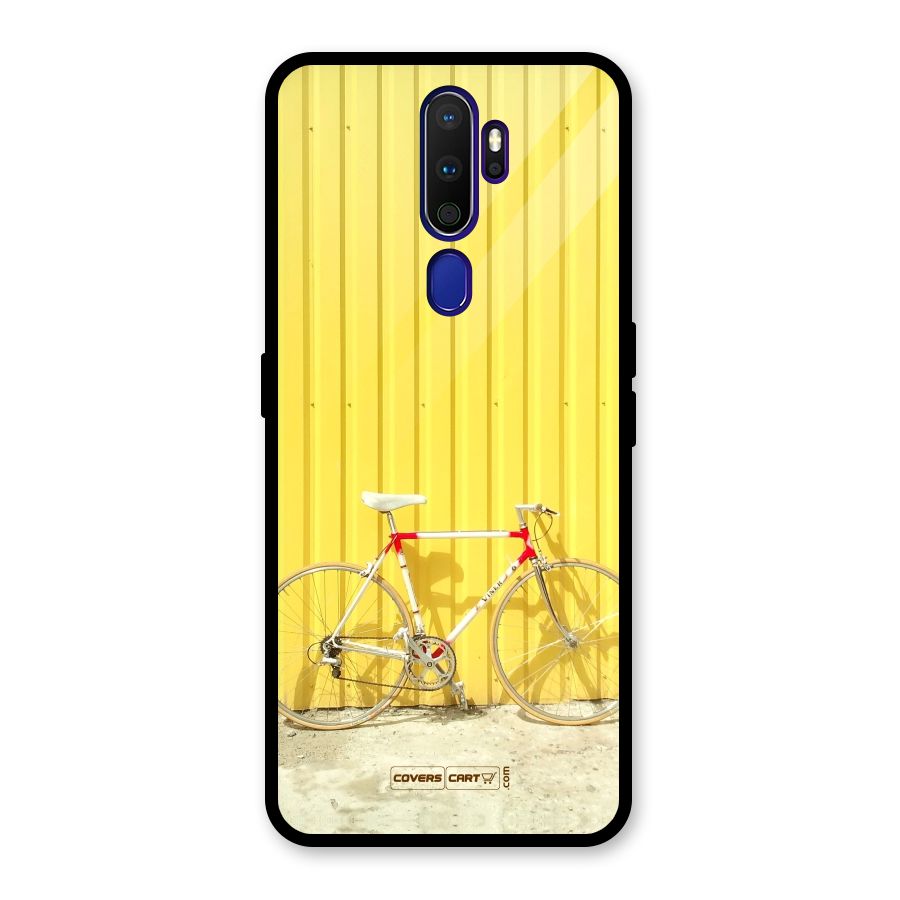 Yellow Cycle Classic Glass Back Case for Oppo A9 (2020)