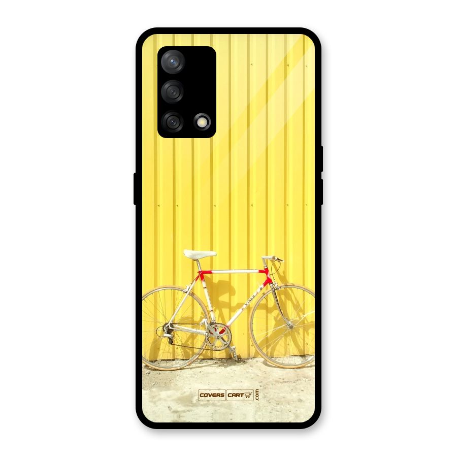 Yellow Cycle Classic Glass Back Case for Oppo F19