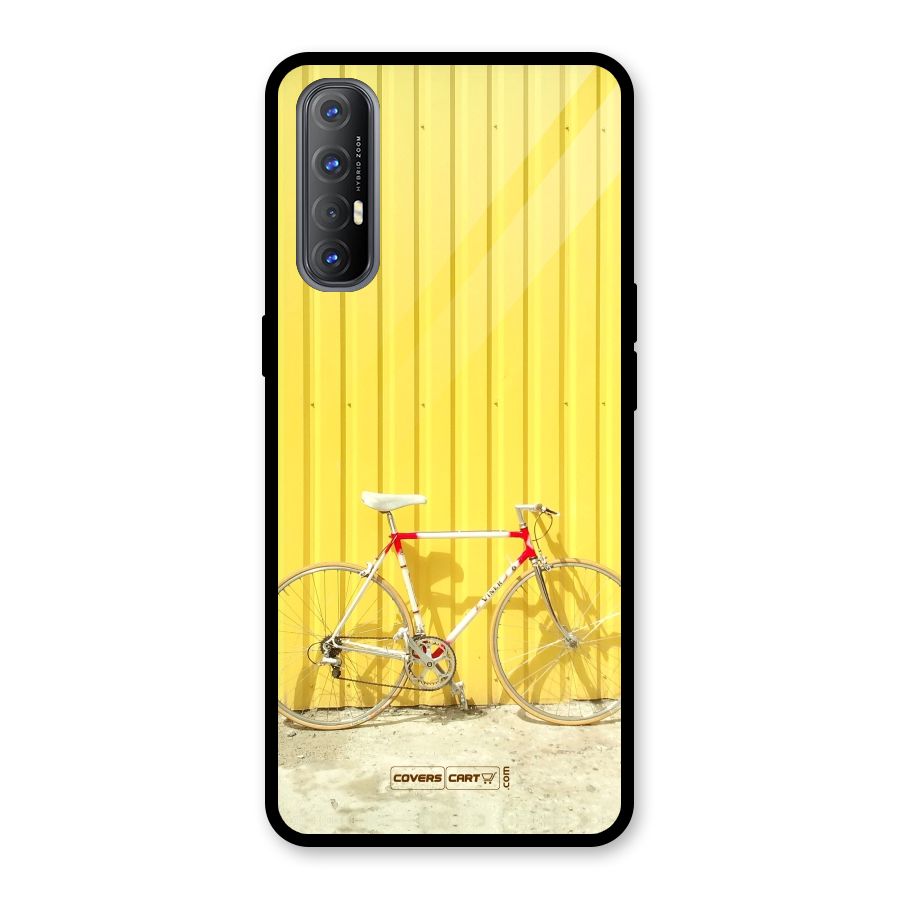 Yellow Cycle Classic Glass Back Case for Oppo Reno3 Pro