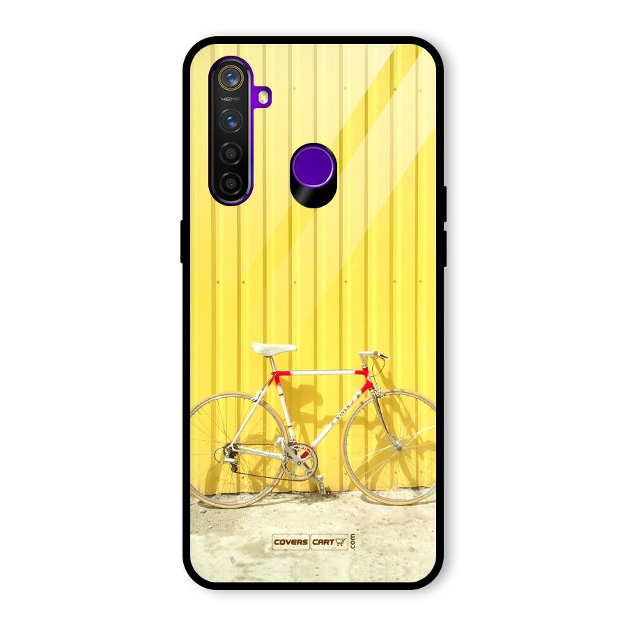 Yellow Cycle Classic Glass Back Case for Realme 5 Pro