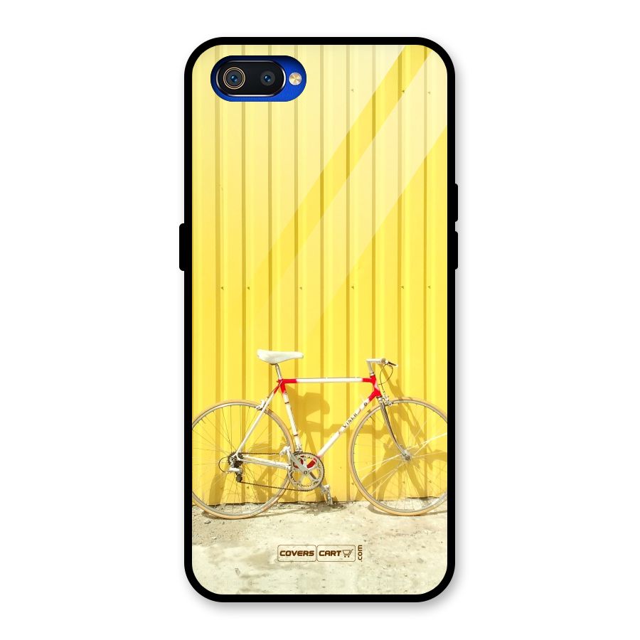 Yellow Cycle Classic Glass Back Case for Realme C2